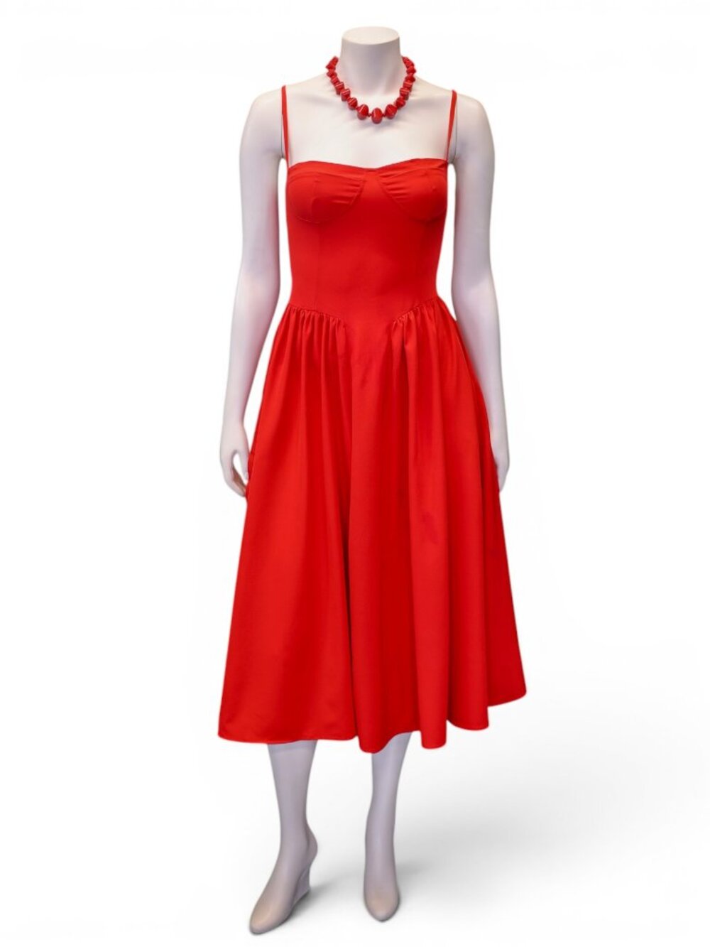 HOUSE OF CB Red  Samaria corseted Midi Dress * Small/Medium
